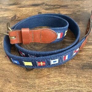 Leather Man Nautical Signal Flag Belt Size 42 Handmade Essex CT USA